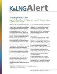 Employment Law Supreme Court Permits “Disparate Impact” Discrimination Claims Based On Age