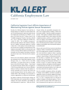 California Employment Law California Supreme Court Affirms Importance of