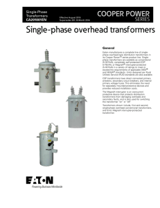 Single-phase overhead transformers COOPER POWER SERIES Single-Phase