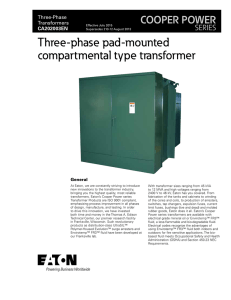 Three-phase pad-mounted compartmental type transformer COOPER POWER SERIES