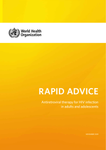 Rapid advice Antiretroviral therapy for HIV infection in adults and adolescents NoVember 2009