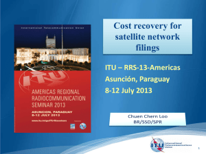 Cost recovery for satellite network filings ITU – RRS-13-Americas