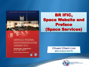 BR IFIC, Space Website and Preface (Space Services)