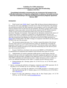 Guidelines for GE06 submissions related to terrestrial services other than broadcasting