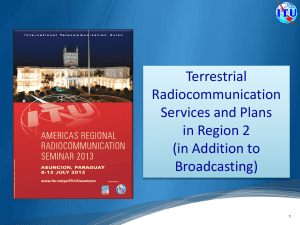 Terrestrial Radiocommunication Services and Plans in Region 2