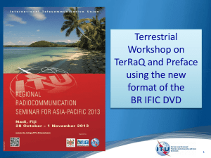 Terrestrial Workshop on TerRaQ and Preface using the new