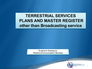 TERRESTRIAL SERVICES PLANS AND MASTER REGISTER other than Broadcasting service 1