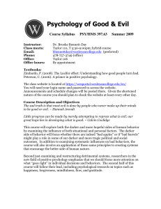 Psychology of Good &amp; Evil