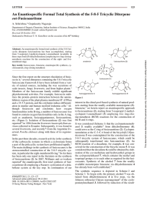 An Enantiospecific Formal Total Synthesis of the 5-8-5 Tricyclic Diterpene ent LETTER