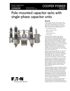 Pole-mounted capacitor racks with single-phase capacitor units COOPER POWER SERIES