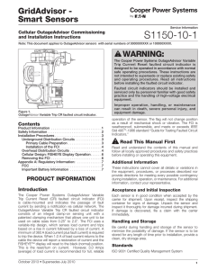 S1150-10-1 GridAdvisor - Smart Sensors WARNING: