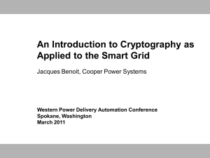 An Introduction to Cryptography as Applied to the Smart Grid