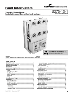 S275-10-1 Fault Interrupters Type CI; Three-Phase