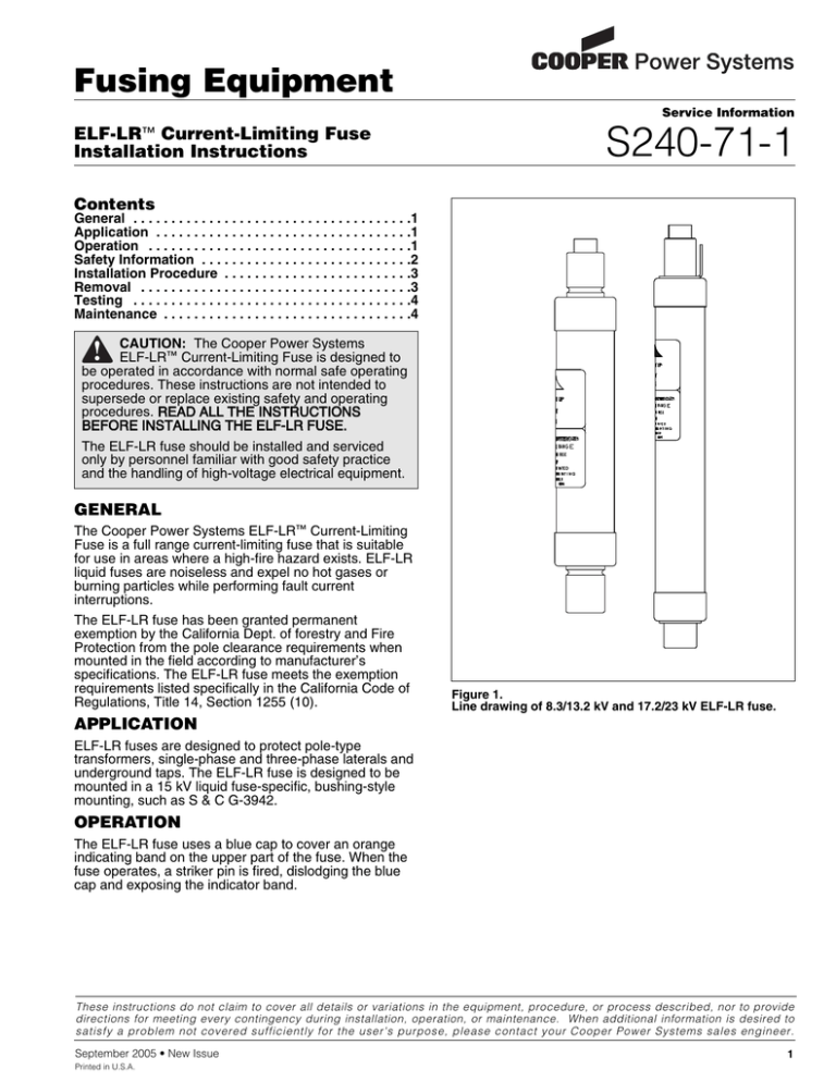 S240711 Fusing Equipment ELFLR CurrentLimiting Fuse
