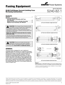 S240-82-1 Fusing Equipment ELSG Full-Range Current-Limiting Fuse Re-fusing Instructions