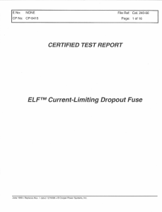 Current-Limiting  Dropout Fuse REPORT CERTIFIED