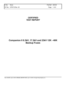 Companion II 8.3kV, 17.2kV and 23kV 12K - 40K Backup Fuses CERTIFIED