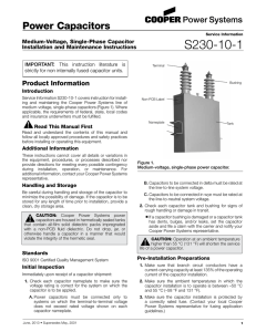 S230-10-1 Power Capacitors Product Information