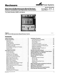 S280-77-1 Reclosers Contents Kyle Form 4C Microprocessor-Based Recloser