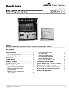 S280-77-4 Reclosers Contents Kyle
