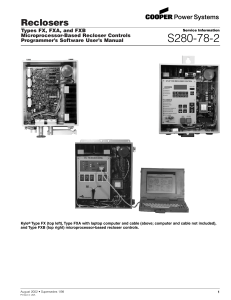 S280-78-2 Reclosers Types FX, FXA, and FXB Microprocessor-Based Recloser Controls