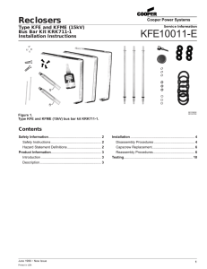 KFE10011-E Reclosers Contents Type KFE and KFME (15kV)