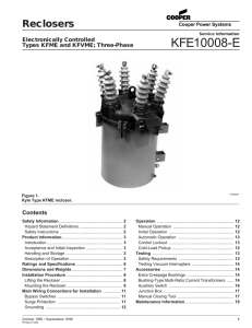 KFE10008-E Reclosers Contents Electronically Controlled