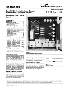 S280-75-46 Reclosers Type ME Electronic Recloser Control Maintenance - Advanced Circuitry