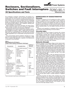 R280-90-1 Reclosers, Sectionalizers, Switches and Fault Interrupters Oil Specifications and Tests