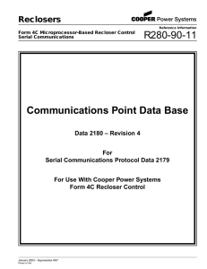 R280-90-11 Communications Point Data Base Reclosers