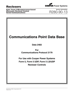 R280-90-13 Communications Point Data Base Reclosers