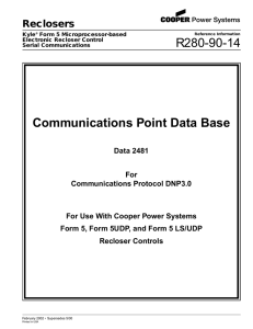 R280-90-14 Communications Point Data Base Reclosers