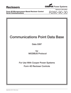 R280-90-30 Communications Point Data Base Reclosers Data 3397