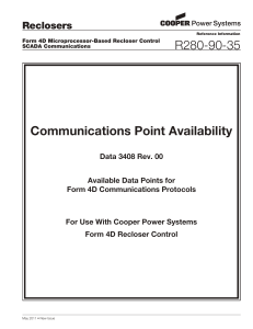 R280-90-35 Communications Point Availability Reclosers