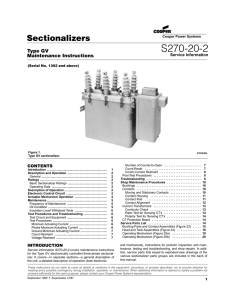 S270-20-2 Sectionalizers Type GV Maintenance Instructions