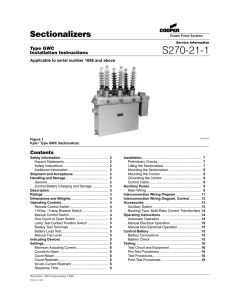 S270-21-1 Sectionalizers Contents Type GWC