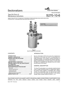 S270-10-6 Sectionalizers Type GH (Form 2) Maintenance Instructions