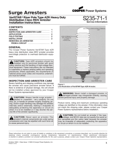 S235-71-1 Surge Arresters VariSTAR Riser Pole Type AZR Heavy Duty