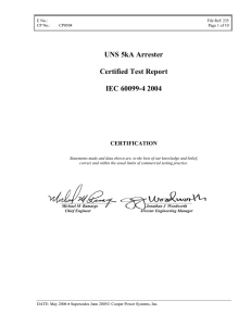 UNS 5kA Arrester  Certified Test Report IEC 60099-4 2004