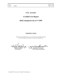CLU Arrester  Certified Test Report IEEE Standard C62.11™-1999