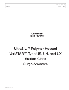 UltraSIL™ Polymer-Housed VariSTAR™ Type US, UH, and UX Station-Class Surge Arresters