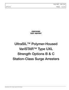 UltraSIL™ Polymer-Housed VariSTAR™ Type UXL Strength Options B &amp; C Station-Class Surge Arresters