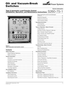 S260-75-1 Oil- and Vacuum-Break Switches Type S Automatic Load-Transfer Control