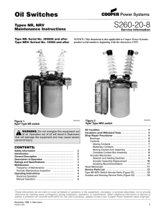 S260-20-8 Oil Switches Types NR, NRV Maintenance Instructions