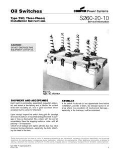 S260-20-10 Oil Switches Type TSC; Three-Phase; Installation Instructions