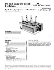 S260-50-2 Oil-and Vacuum-Break Switches Type F; Three-Phase; Vacuum Load Break Switch