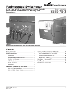 S285-75-3 Padmounted Switchgear Contents Kyle Type VFI Tri-Phase Ground Control Retrofit