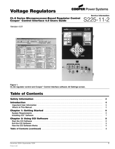 S225-11-2 Voltage Regulators Table of Contents CL-6 Series Microprocessor-Based Regulator Control