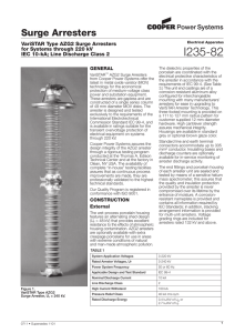 I235-82 VaristAR type AZG2 surge Arresters for systems through 220 kV