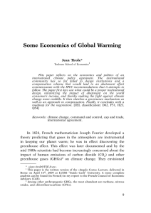 Some Economics of Global Warming Jean Tirole*